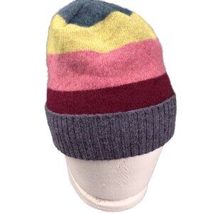 FIONA MACKAY Made in Scotland Pure New Wool Colorblock Cozy Beanie Hat